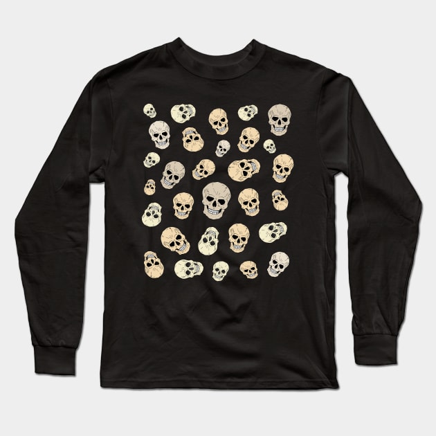 Skulls #1 Long Sleeve T-Shirt by headrubble